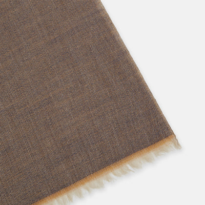Camel and Grey Melange Cashmere Scarf Image 1