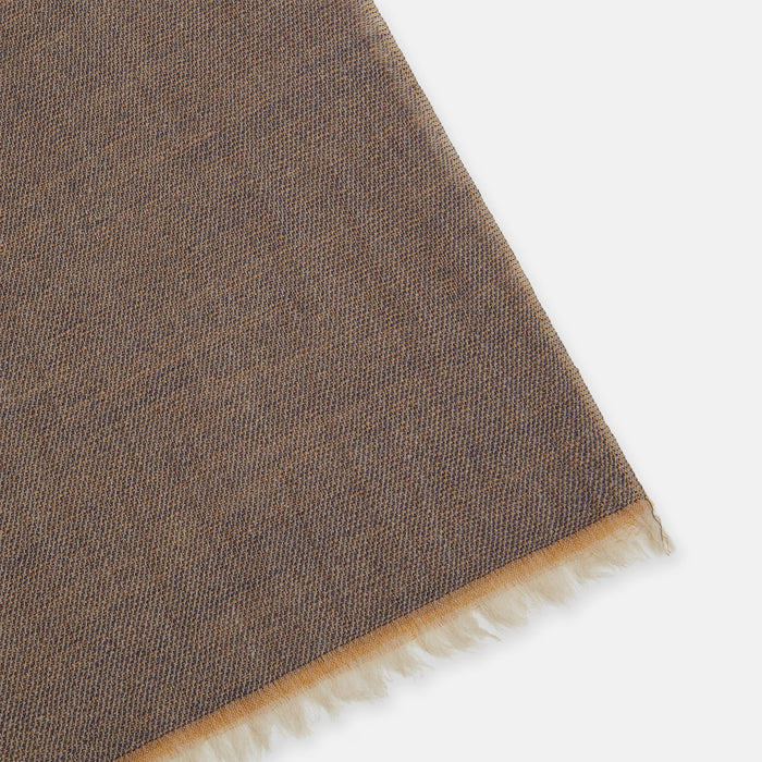Camel and Grey Melange Cashmere Scarf Image 1
