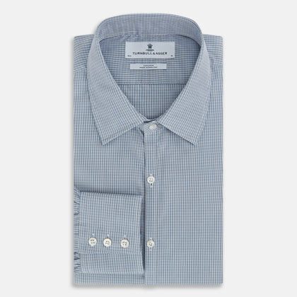 BLUE AND BROWN MICRO SHADOW CHECK WESTMINSTER SHIRT Image 4