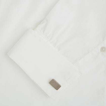 Silver Diagonal Striped Rectangular Cufflinks Image 2