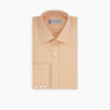 View 2 of product A neatly folded Orange Oxford Classic Fit Shirt with a T & A collar by Turnbull & Asser is displayed on a white background—a versatile piece for minimalist outfits or pairing with bold ties.