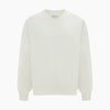 View 5 of product The Turnbull & Asser White Fine Merino V-Neck Jumper, shown against a white background, features a timeless design with long sleeves and ribbed cuffs and hem.
