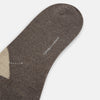 View 3 of product A single Turnbull & Asser Grey Melange Wool Check Mid-Length Sock, shown against a white background.