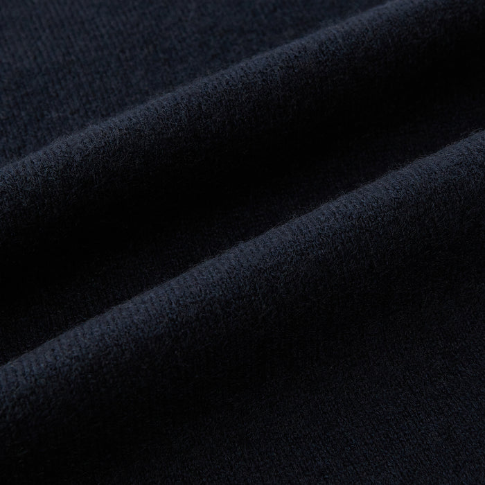Plain Navy Cashmere Knitted Scarf Image 2