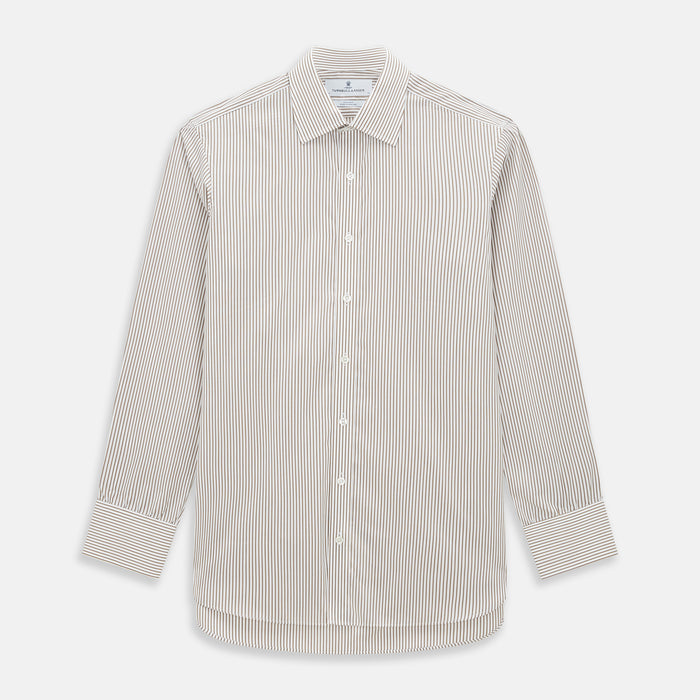 Coffee Shadow Stripe Mayfair Shirt