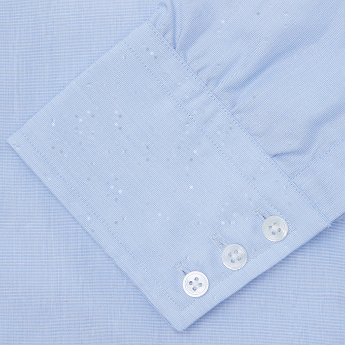 Light Blue End-on-End Shirt with T&A Collar and 3-Button Cuffs Image 5