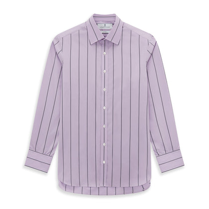 Lilac Track Stripe Mayfair Shirt Image 6