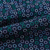View 4 of product Turnbull & Asser's Multicoloured Dark Navy Circle Silk Cravat features blue, white, and green-outlined circles—ideal for weddings or pairing with classic British attire.