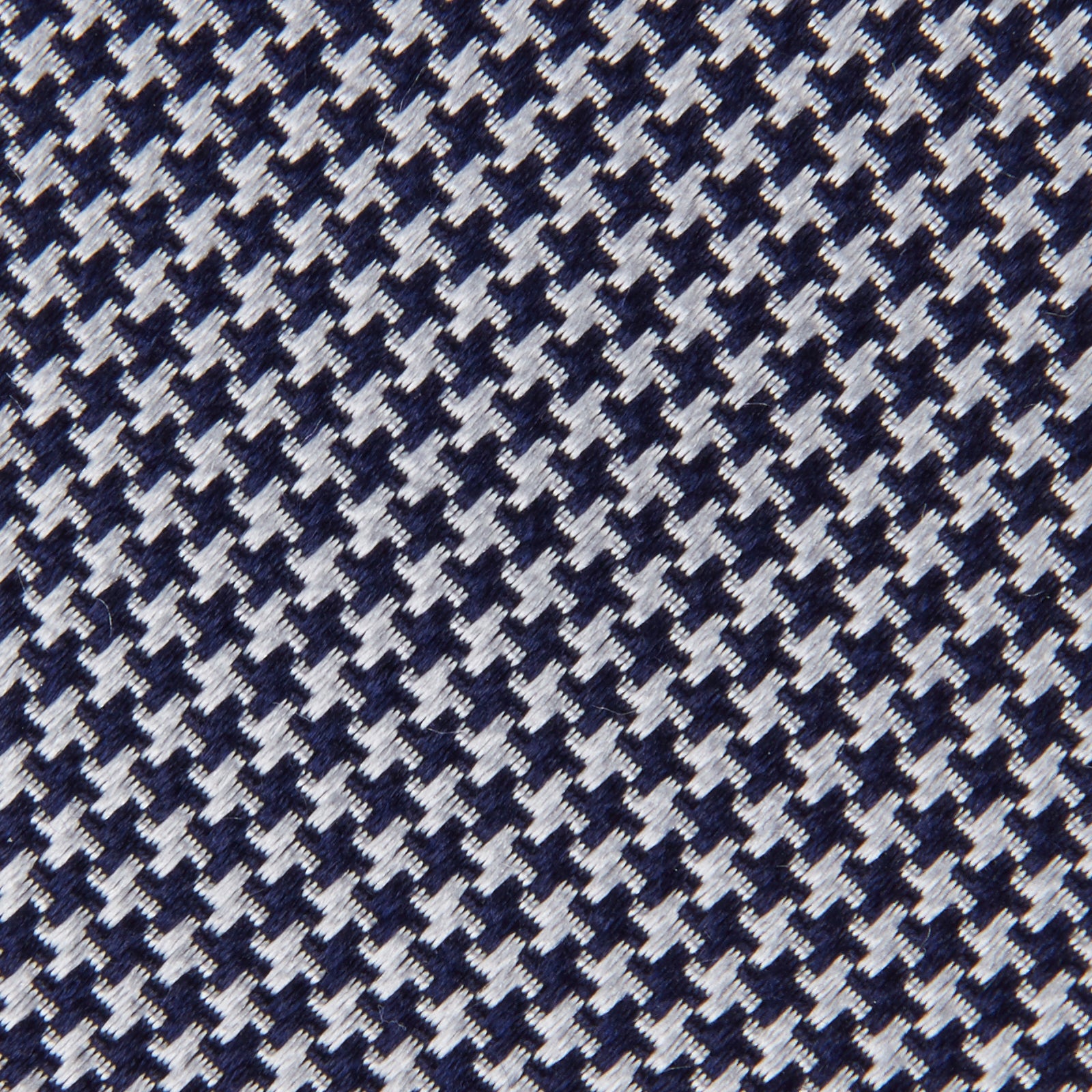 View 3 of product Seven-Fold Navy & White Houndstooth Silk Tie