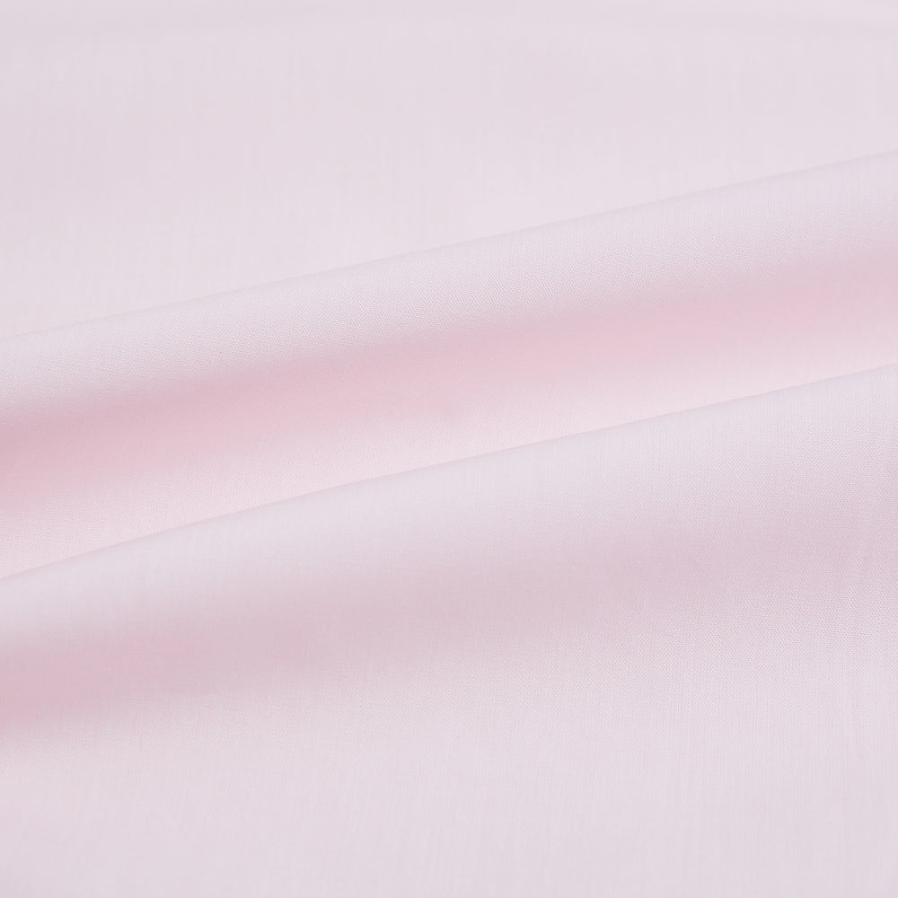 The Turnbull & Asser Pink Mayfair Shirt features long sleeves, a classic collar, and white buttons—a refined choice for any men's wardrobe. Laid flat against a white background, it highlights timeless style and craftsmanship.