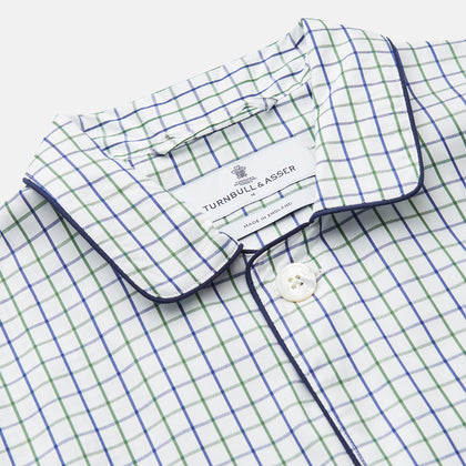 Green and Blue Check Cotton Hyde Pyjama Set Image 1