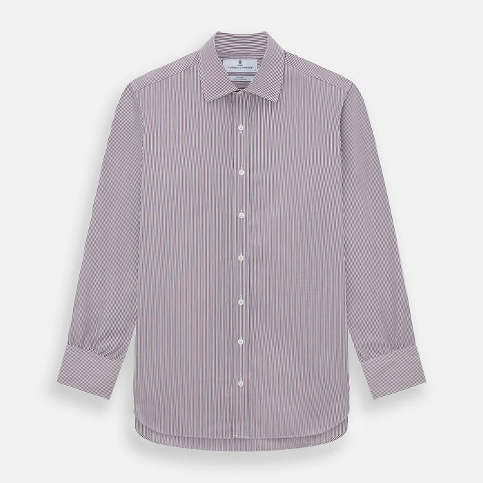 Burgundy Shadow Stripe Mayfair Shirt