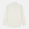 View 7 of product The Turnbull & Asser Cream Weekend Fit Hayne Shirt features a Dorset collar and 1-button cuffs, displayed long-sleeved and laid flat on a white background.