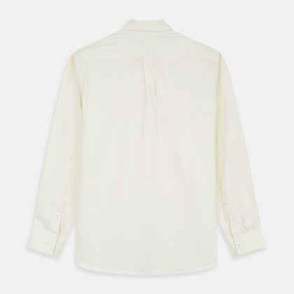 Cream Weekend Fit Hayne Shirt With Dorset Collar And 1-Button Cuffs Image 6