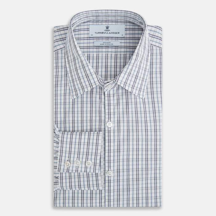 Navy and Blue Multi Tattersall Westminster Shirt Image 4