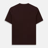 View 3 of product The Turnbull & Asser Burgundy Short-Sleeve T-shirt, featuring a crew neckline and clean design with no visible logos, is shown against a white background for a timeless and versatile look.