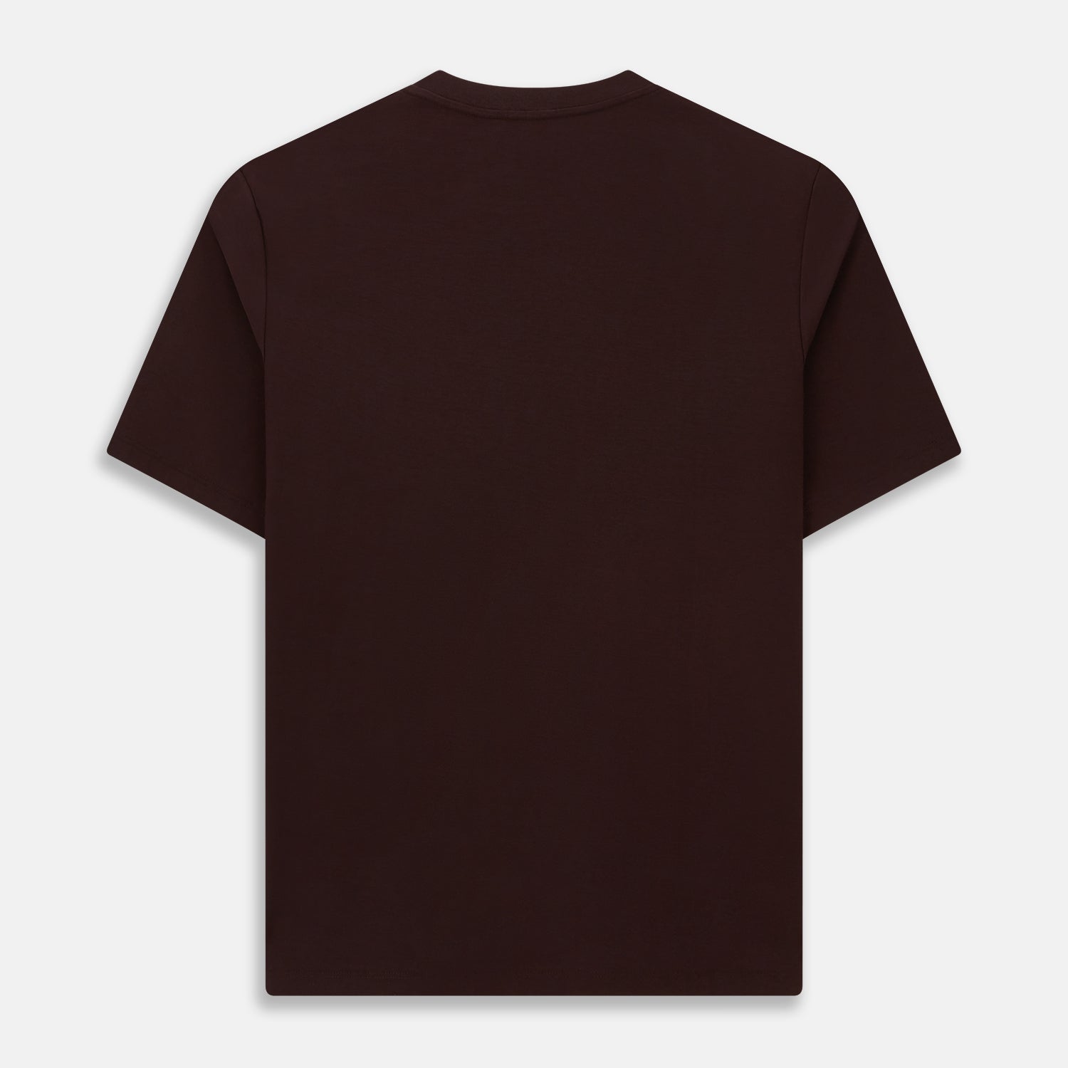 View 3 of product The Turnbull & Asser Burgundy Short-Sleeve T-shirt, featuring a crew neckline and clean design with no visible logos, is shown against a white background for a timeless and versatile look.