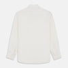 View 3 of product The Cream Silk Whitby Shirt by Turnbull & Asser features a pointed collar, buttoned front and cuffs, and long sleeves, shown in Whitby Fit and laid flat on a white background.