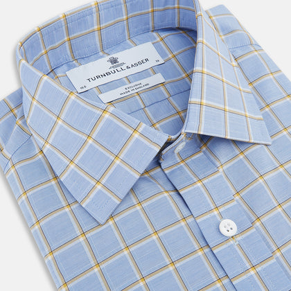 Blue and Yellow Windowpane Mayfair Shirt Image 1