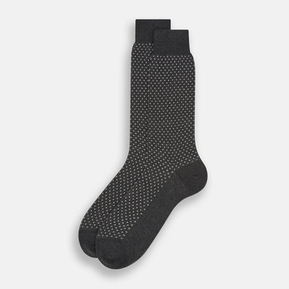 Grey Motif Mid-Length Socks Image 1