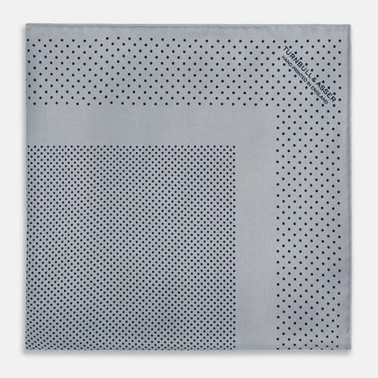 Grey Dot Silk Pocket Square Image 7