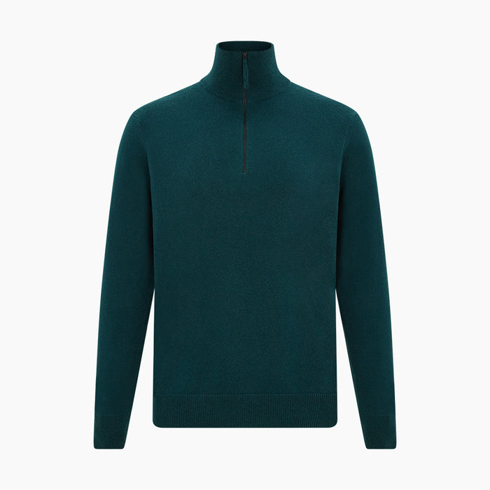 Hunter Green Half-Zip Cashmere Jumper Image 4