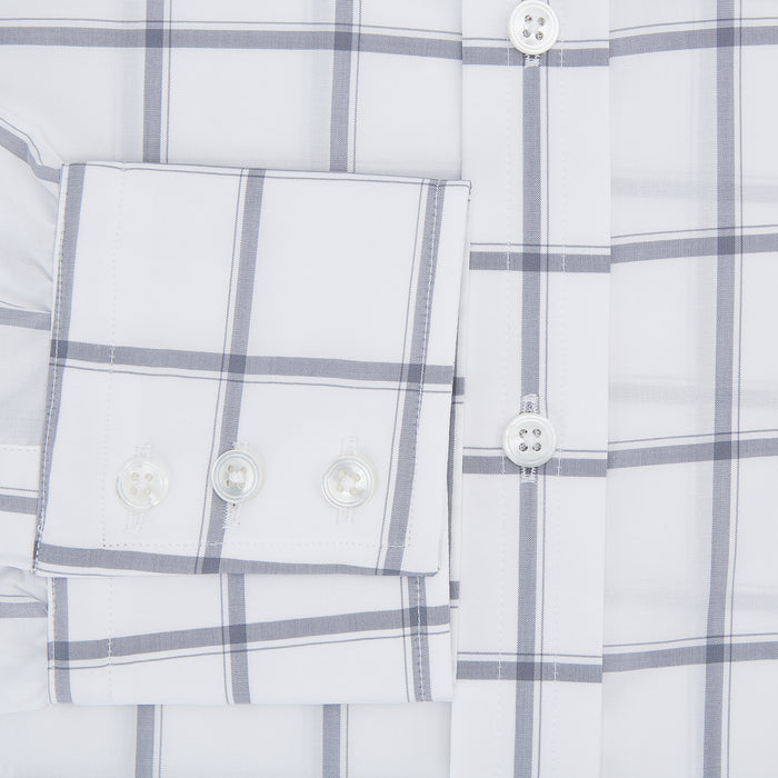Grey Grid Check Mayfair Shirt Image 3