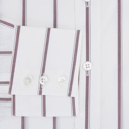 Wine Track Stripe Mayfair Shirt Image 3