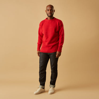 Red Lewis Guernsey Knitted Jumper Image 1