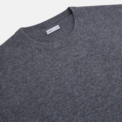 Melange Grey Crew Neck Cashmere Jumper Image 1