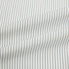 View 6 of product The Turnbull & Asser Green and Brown Ticking Stripe Mayfair Shirt, a long-sleeve, button-up style with a T&A collar, is crafted from premium Italian cotton and laid flat on a white background.