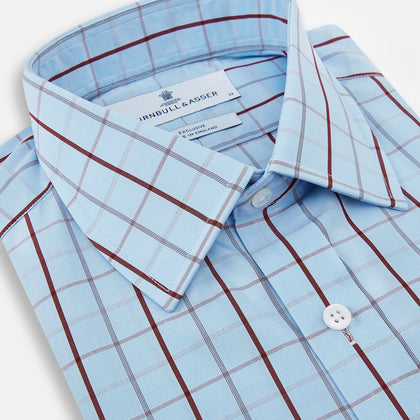 Burgundy Multi Combination Check Mayfair Shirt Image 1