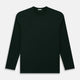 A forest green long-sleeve crewneck t-shirt by Turnbull & Asser is laid flat on a white background, showing the front side with no visible patterns or logos—a timeless, versatile staple.