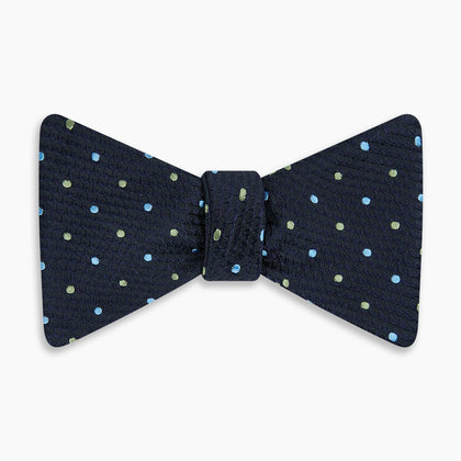 Lime Green and Sky Blue Spot Silk Bow Tie Image 3