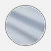 View 1 of product Close-up of Turnbull & Asser's Pale Blue Stripe West Indian Sea Island Cotton Fabric, featuring thin white diagonal stripes and a smooth texture, displayed in a circular frame on a plain light background.