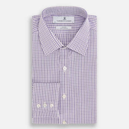 Purple Double Graph Check Mayfair Shirt Image 4