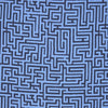 View 3 of product The Blue Maze Silk Pocket Square by Turnbull & Asser features a geometric maze-inspired pattern and central logo, with a folded corner for an artful touch.