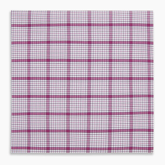 Hand Rolled Purple Graph Overlay Check Handkerchief Image 3