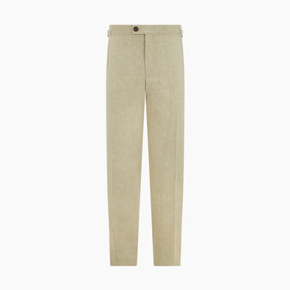 Taupe Linen Henry Trousers Image 7