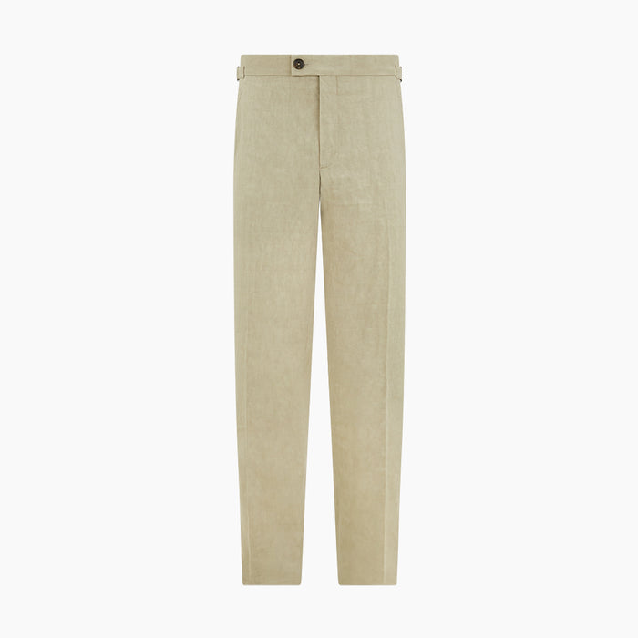 Taupe Linen Henry Trousers Image 7
