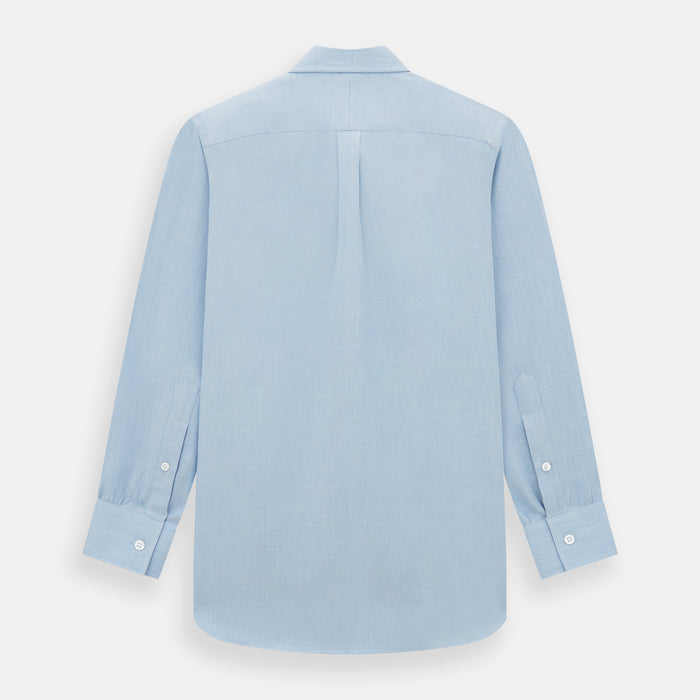 Pale Blue Cotton Cashmere Dorset Collar Richmond Shirt Image 5