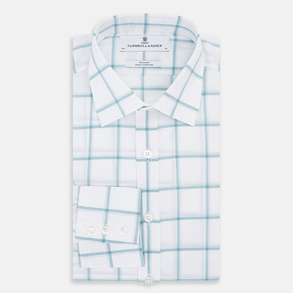 Sage Grid Check Mayfair Shirt Image 4