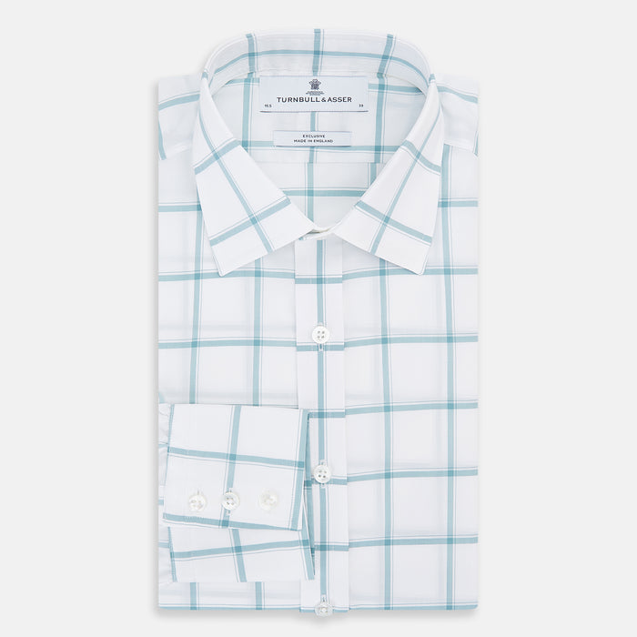 Sage Grid Check Mayfair Shirt Image 4