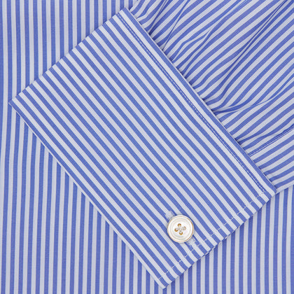 Blue Bengal Stripe Shirt with T&A Collar and Double Cuffs Image 2