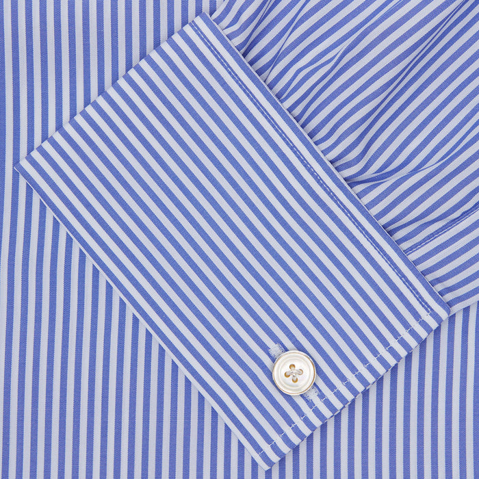 Blue Bengal Stripe Shirt with T&A Collar and Double Cuffs Image 2