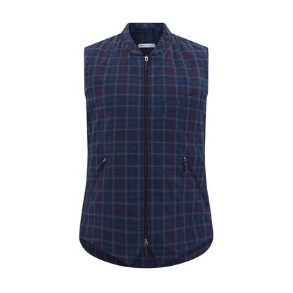 Navy and Purple Plaid Check Padded Gilet Image 4
