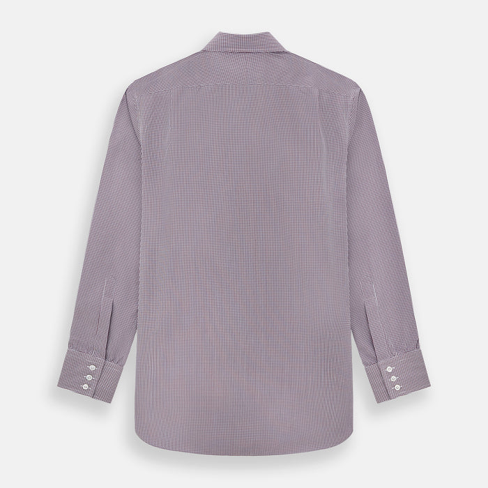 Burgundy Micro Check Mayfair Shirt Image 2