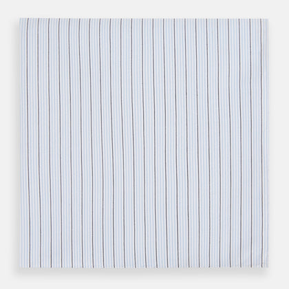 Hand Rolled Blue Multi Stripe Handkerchief