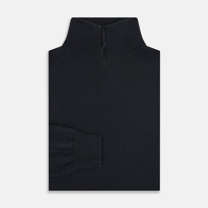 Smoke Grey Half-Zip Cashmere Jumper Image 3