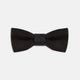 The Turnbull & Asser Black Batwing Satin Bow Tie features a smooth, matte finish and is neatly tied on a plain white background—ideal for formal occasions.